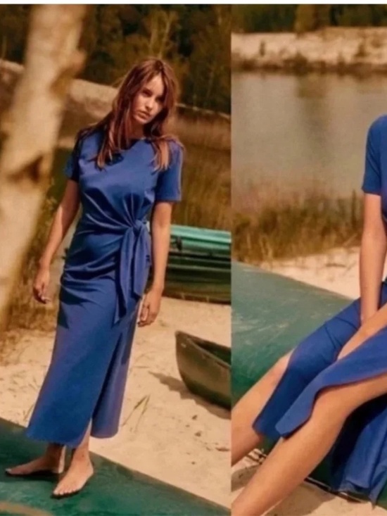 Sezane Dresses & Skirts - Sezane Pippa Midi Dress In Blue Size S